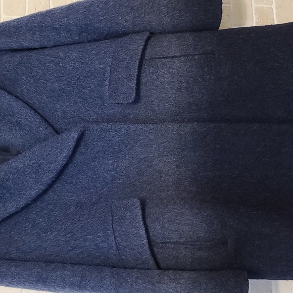 Banana Republic Petite Women's Dark Blue Wool Blend Coat Trench (Sz M/M) - Picture 6 of 9